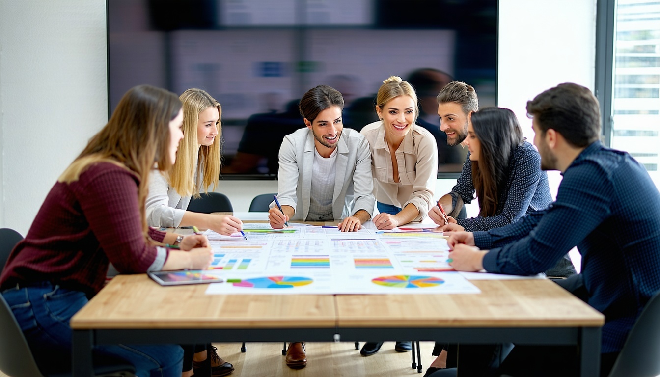 Team collaborating on a strategy plan