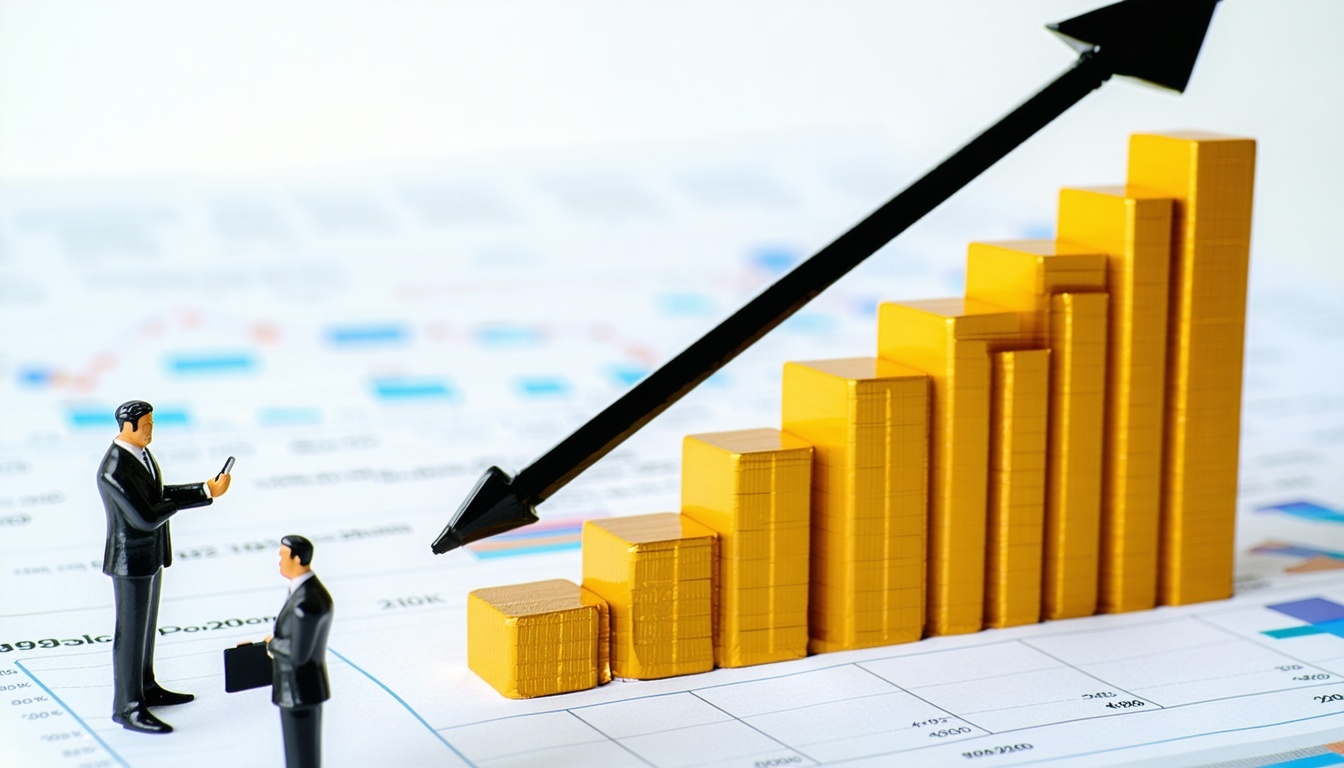 Business growth chart and increased profits